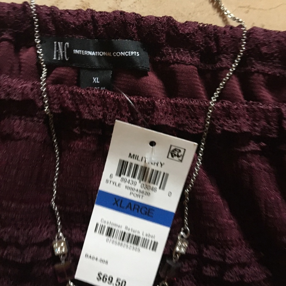 INC  Burgundy Off The Shoulder Top NWT XL - Picture 4 of 7
